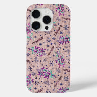 Christmas holly bouquet - Dusty Rose iPhone 15 Pro Case