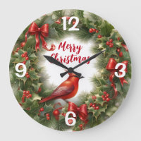 Christmas Holly, Bows and Cardinal 