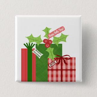 Christmas Holly Button