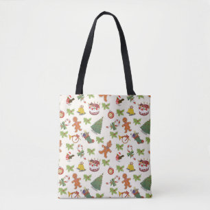 Christmas Holly,cake and Gingerbread Man Tote Bag