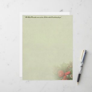 Christmas Holly Centerpiece Stationery