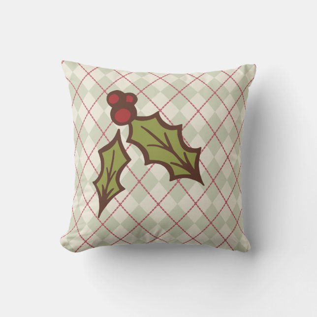 Christmas Holly Coussin (Recto)