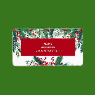 Christmas Holly Étiquette