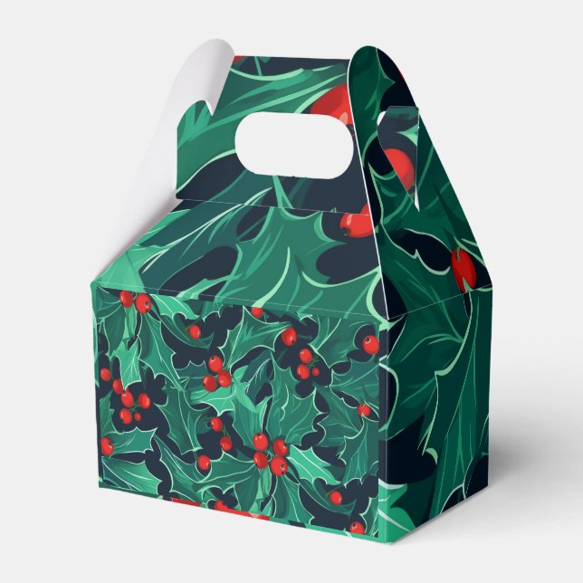 Christmas Holly Favor Box (Front Side)