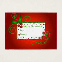Christmas holly - Gift tag card