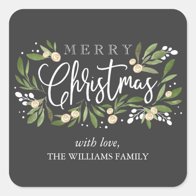 Christmas Holly - Holiday Sticker (Front)