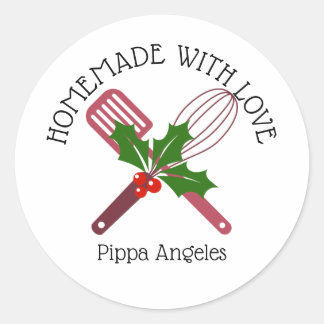 Christmas Holly Homemade with Love baking labels