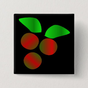 Christmas Holly III 2 Inch Square Button