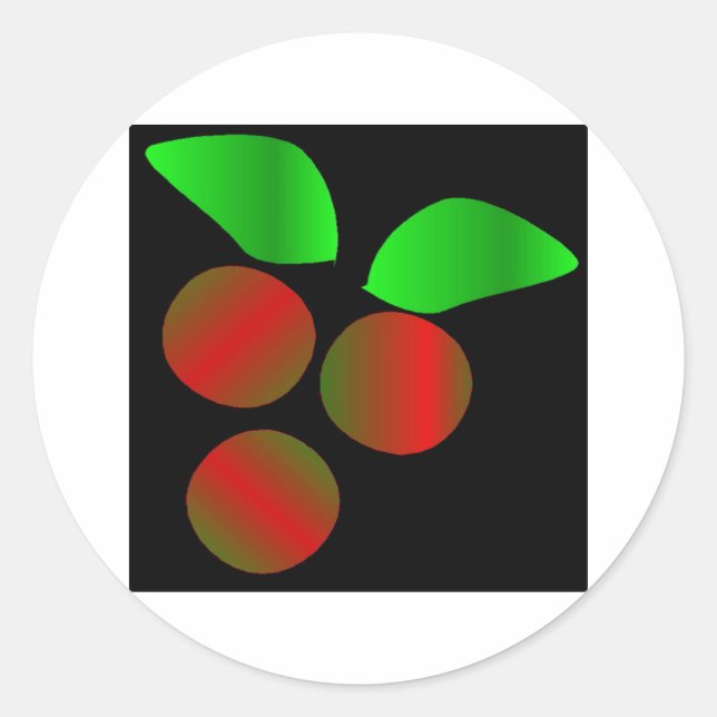 Christmas Holly III Classic Round Sticker (Front)