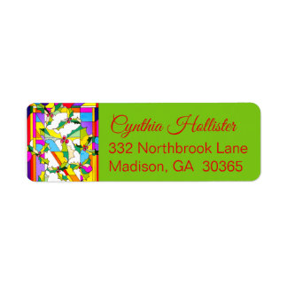 Christmas Holly Label by Leslie Clair Bures