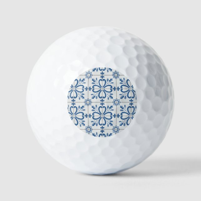 Christmas holly leaves and flowers petals tiles golf balls (Front)