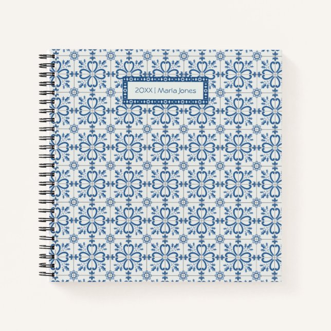 Christmas holly leaves and flowers petals tiles notebook (Front)