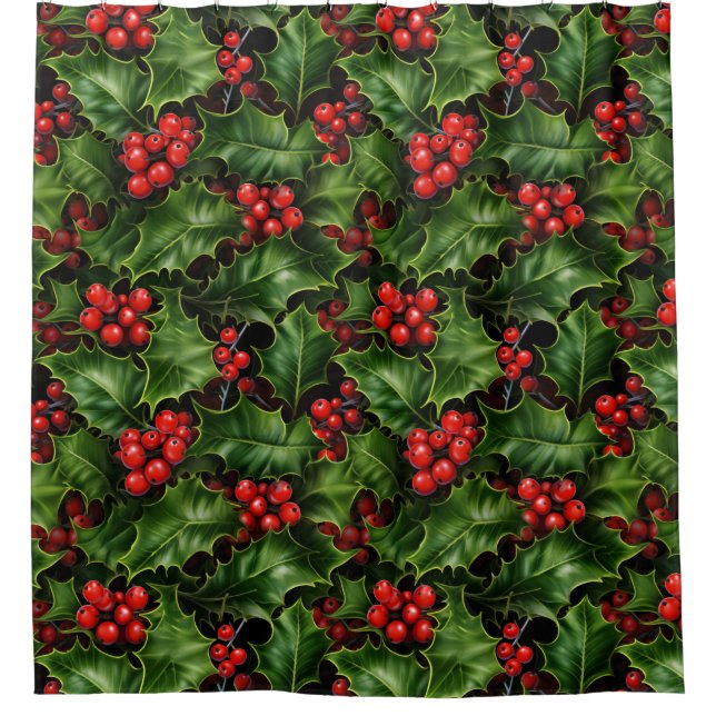 Christmas Holly Leaves And Red Berries Pattern (Front)
