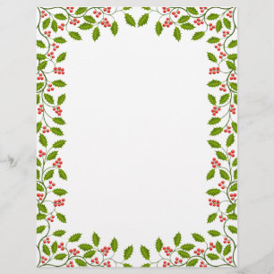Christmas holly letterhead