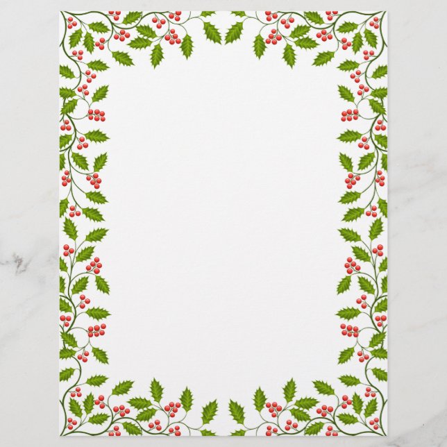 Christmas holly letterhead (Front)