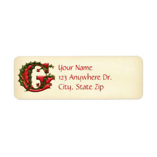 Christmas Holly Monogram G