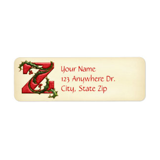 Christmas Holly Monogram Z