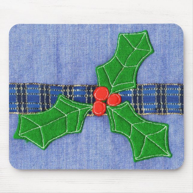 Christmas holly mouse pad (Front)