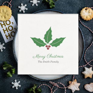 Christmas Holly Napkin