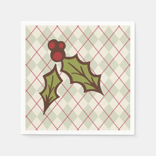 Christmas Holly Napkins (Front)
