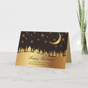 Christmas Holly Night Corporate Greeting Holiday Card