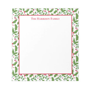 Christmas Holly Notepad