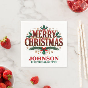 Christmas Holly Office Party Napkin