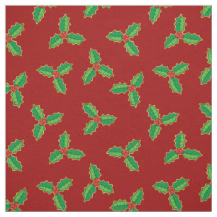 Christmas Holly Pattern Fabric