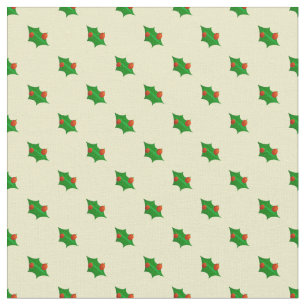 Christmas holly pattern fabric