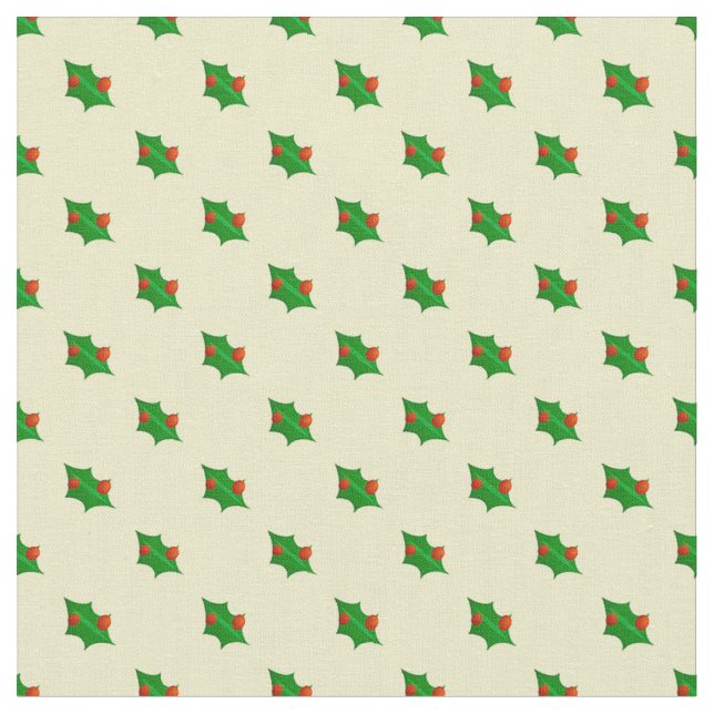 Christmas holly pattern fabric (Close Up)