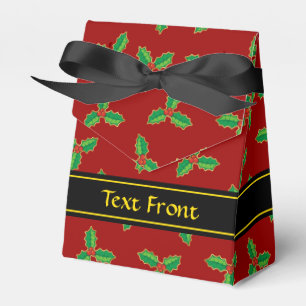Christmas Holly Pattern Favor Box