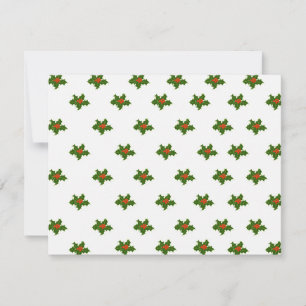 Christmas Holly Pattern Holiday Card