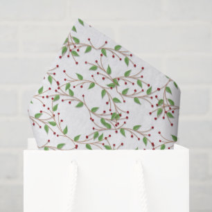Christmas Holly pattern Holiday tissue paper