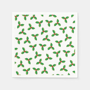 Christmas Holly Pattern Napkin