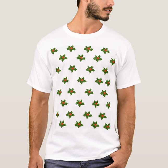 Christmas Holly Pattern   T-Shirt (Front)