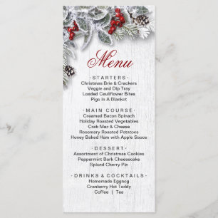 Christmas Holly Pine Christmas Holiday Dinner Menu