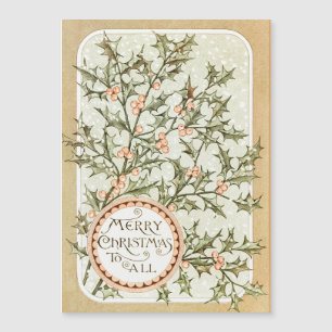 Christmas Holly Pretty Antique Greeting