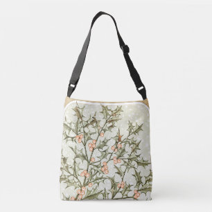 Christmas Holly Pretty Antique Greeting Crossbody Bag