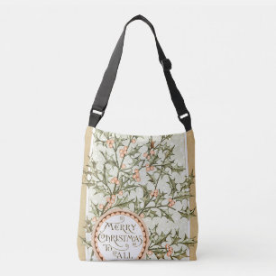 Christmas Holly Pretty Antique Greeting Crossbody Bag