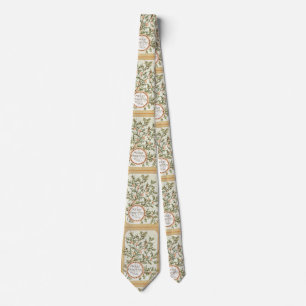 Christmas Holly Pretty Antique Greeting Tie