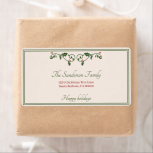 Christmas Holly Red Berries Holiday retour Adresse