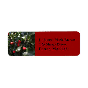 Christmas Holly Return Address Label