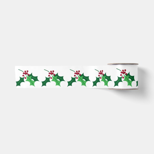 Christmas holly satin ribbon (Front)