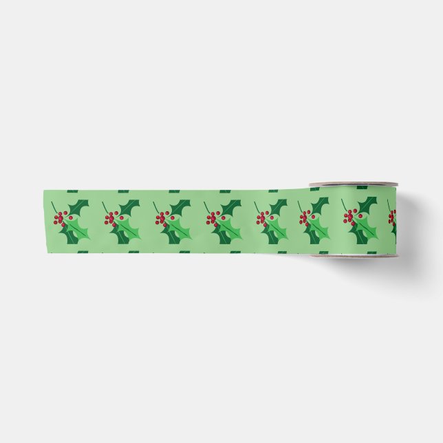 Christmas holly  satin ribbon (Front)