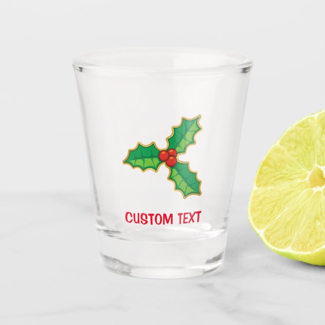 Christmas Holly Shot Glass (Front)