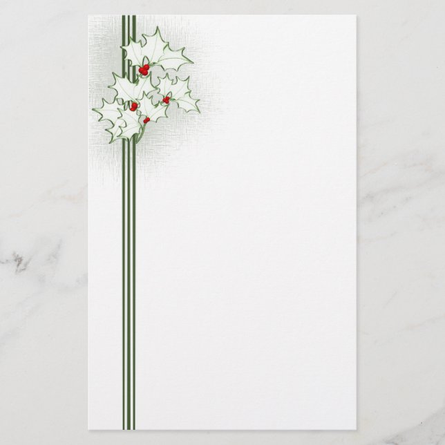 Christmas Holly Stationery (Front)
