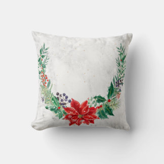 Christmas Holly Throw Pillow