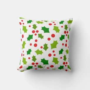 Christmas holly Throw Pillow