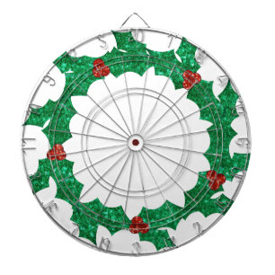 christmas holly wreath dartboard