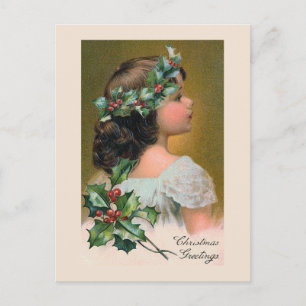 "Christmas Holly Wreath" Greeting Card